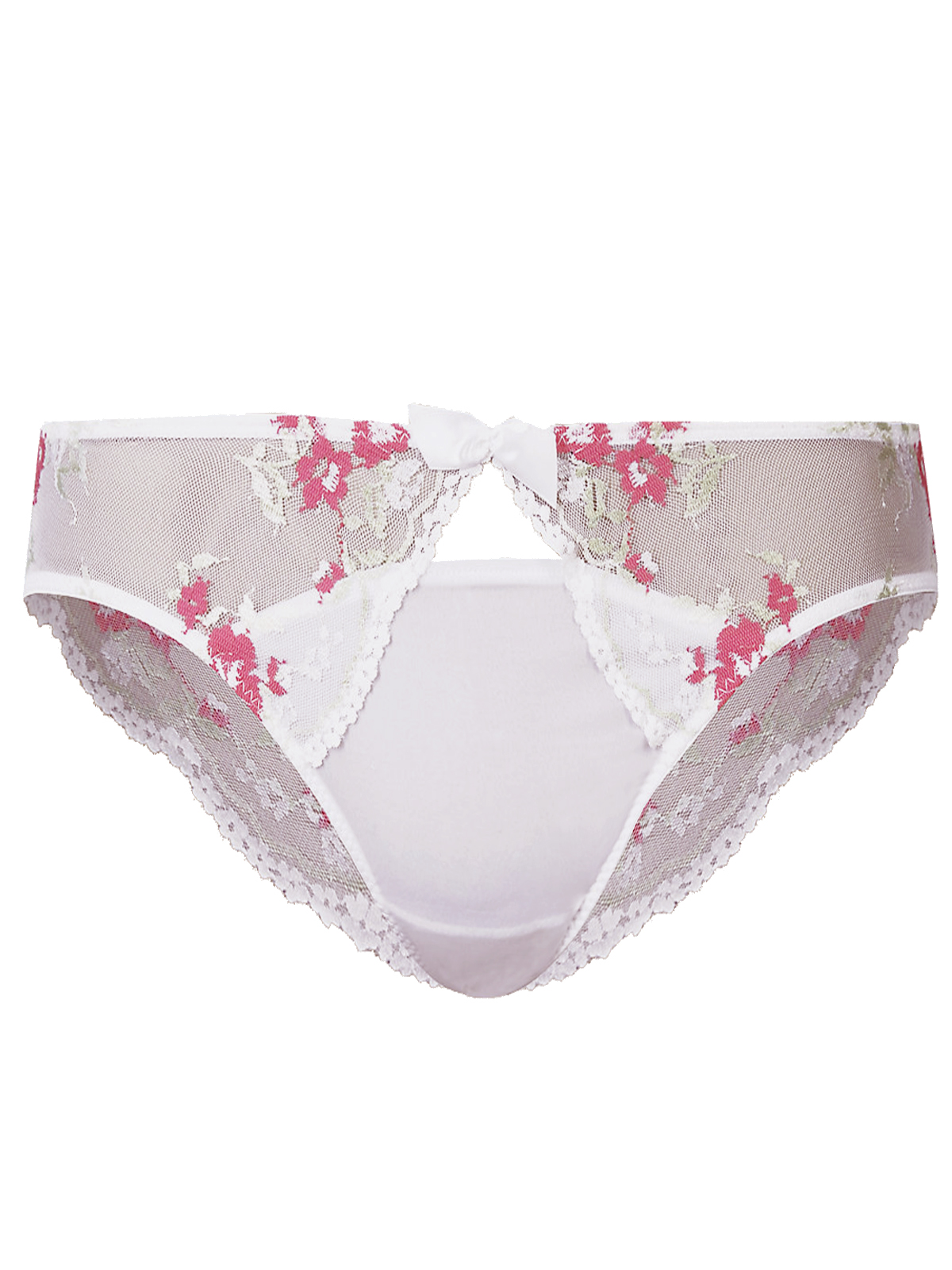 Marks /& Spencers White Floral Lace Brazilian Knickers
