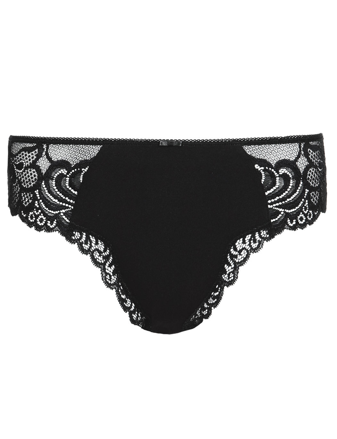 Marks and Spencer - - M&5 BLACK Lace High Rise Thong - Size 14