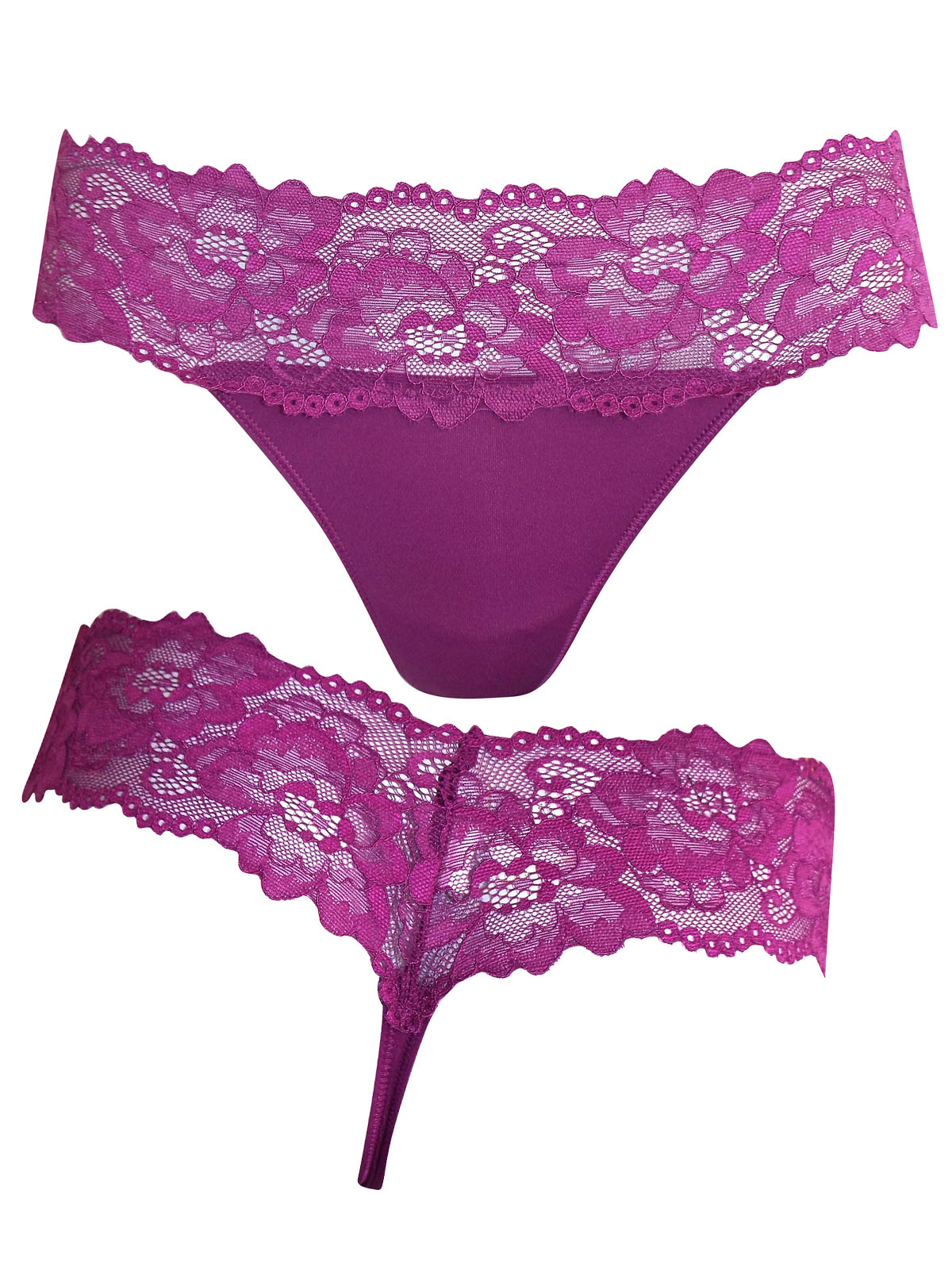 Marks and Spencer M&5 BRIGHTMAGENTA Floral Lace Bandeau Low Rise