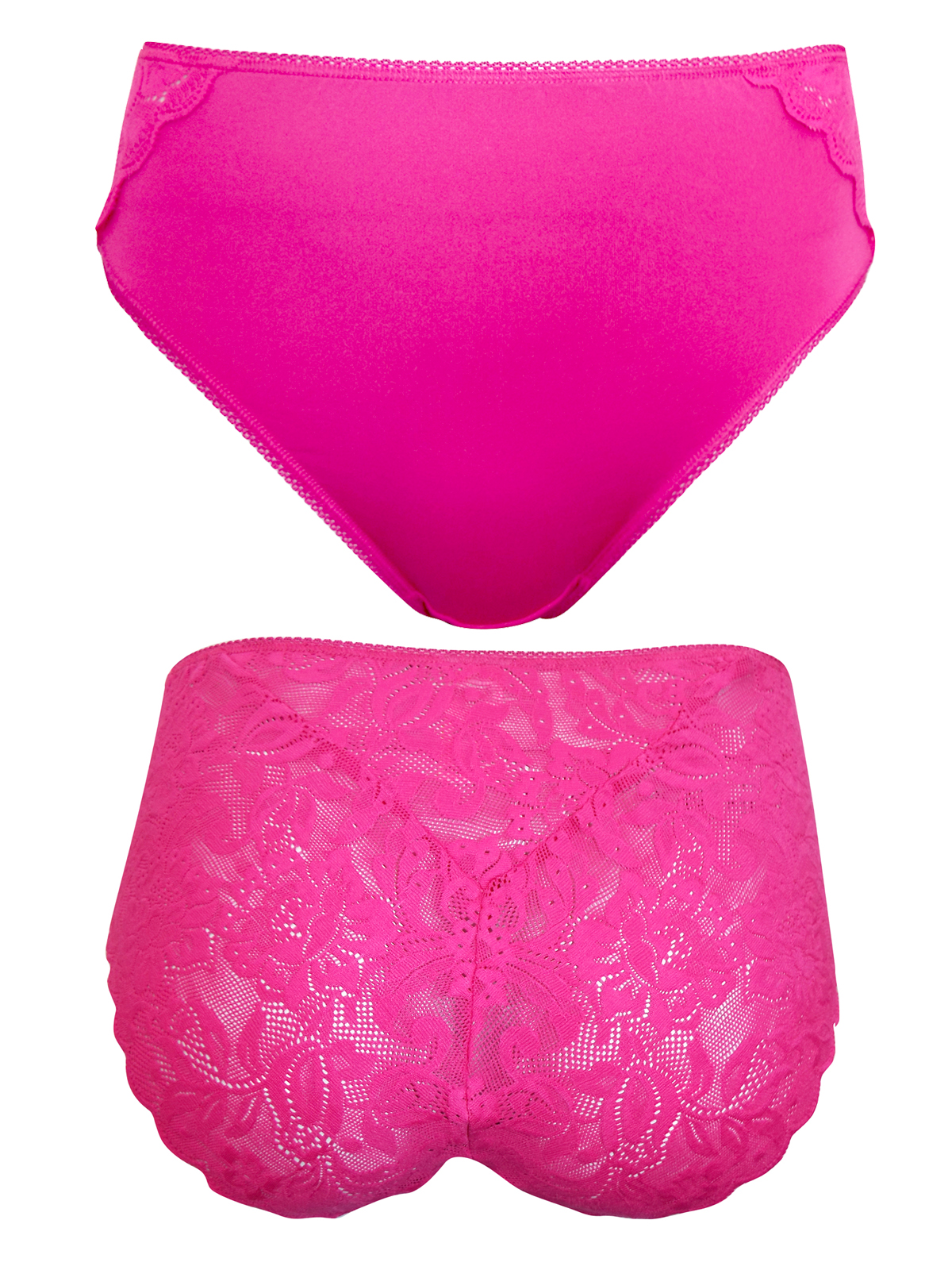 Marks and Spencer M&5 DARKPINK Microfibre Lace High Leg Knickers