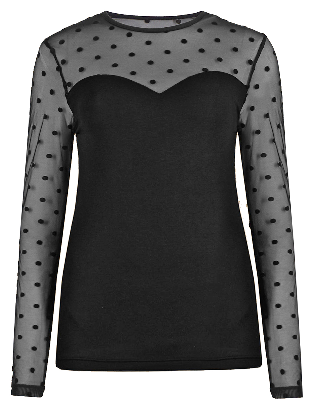 Marks and Spencer - - M&5 BLACK Heatgen Thermal Flock Spotted Top ...