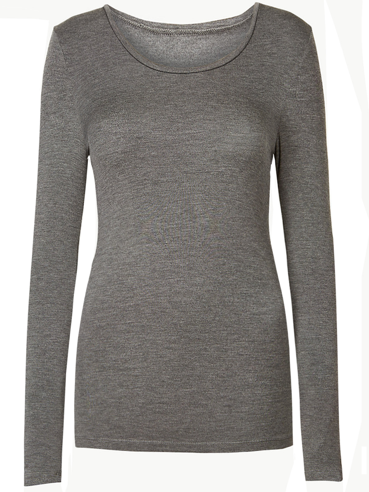 Marks and Spencer - - M&5 CHARCOAL Long Sleeve Heatgen Plus Thermal Top ...
