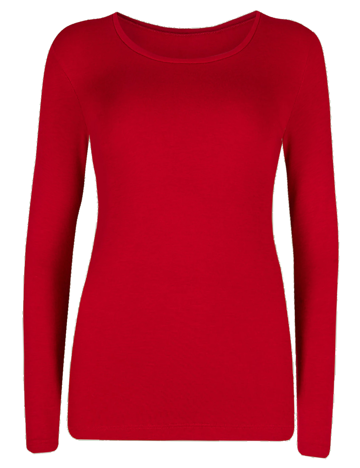 Marks And Spencer Mand5 Red Brushed Heatgen Thermal Long Sleeve Top Size 6 To 22