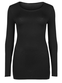 M&5 BLACK Long Sleeve Heatgen Thermal Longline Top - Size 6 to 18 M&5 BLACK Long Sleeve Heatgen Thermal Longline Top - Size 6 to 18