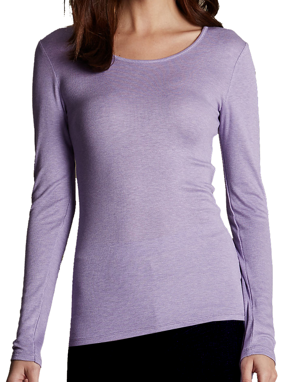 Marks and Spencer - - M&5 LILAC Heatgen Long Sleeve Ribbed Thermal Top ...