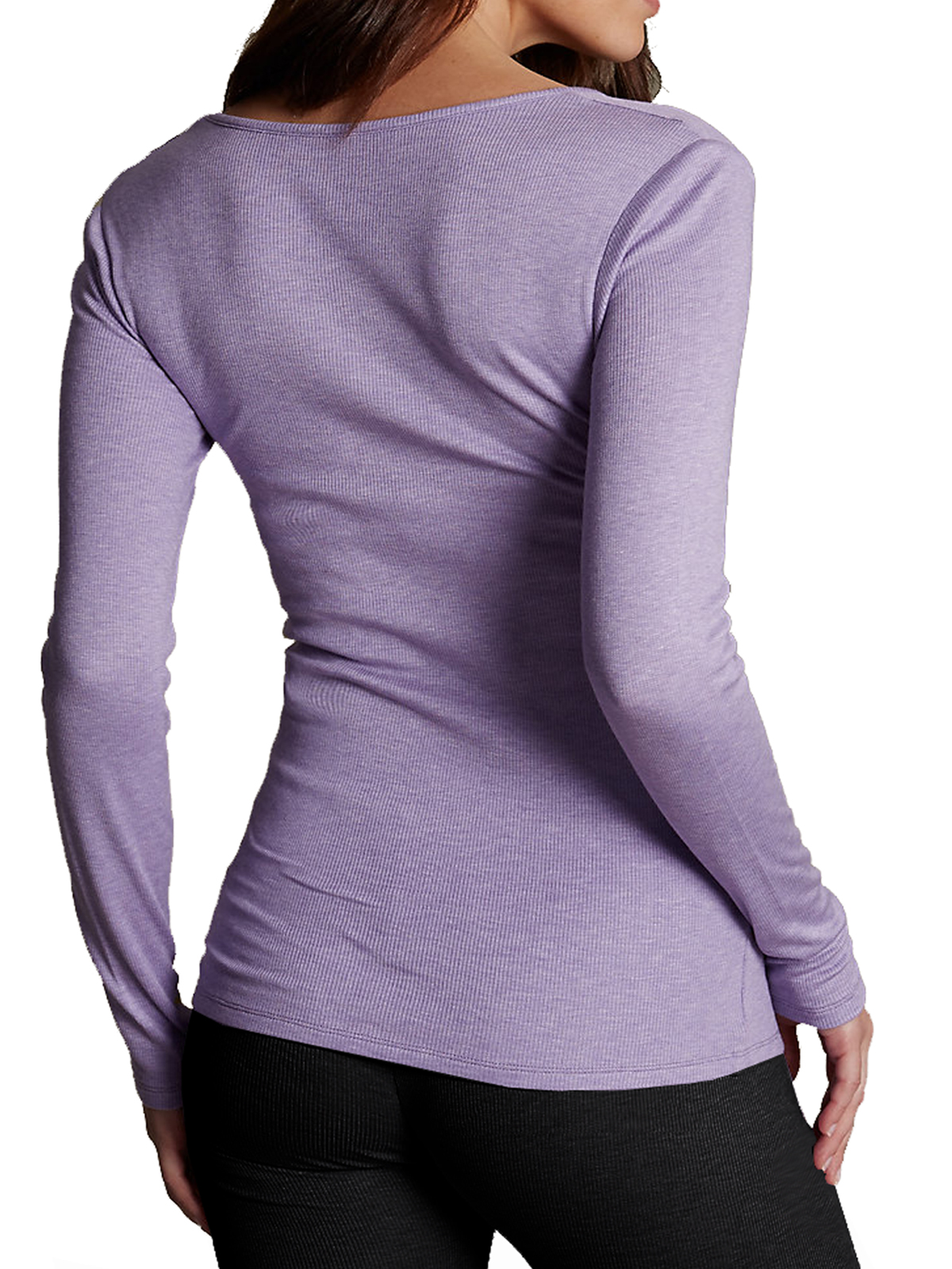 Marks and Spencer M&5 LILAC Heatgen Long Sleeve Ribbed Thermal Top