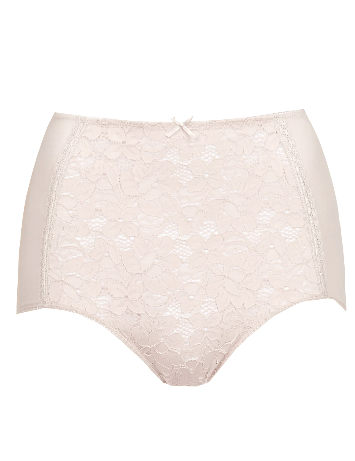 Marks and Spencer - - M&5 ALMOND Cotton Rich Lace Full Briefs - Size 10 ...