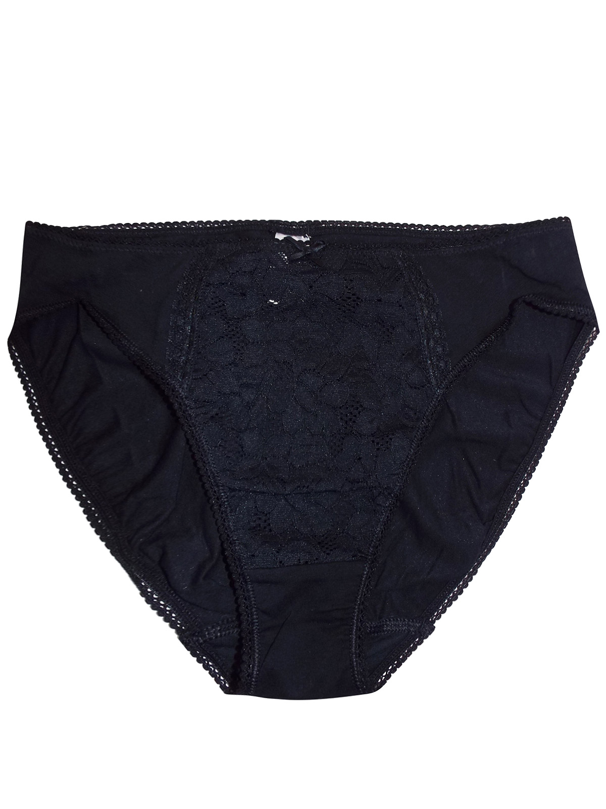 Marks and Spencer M&5 BLACK Cotton Rich Lace High Leg Knickers
