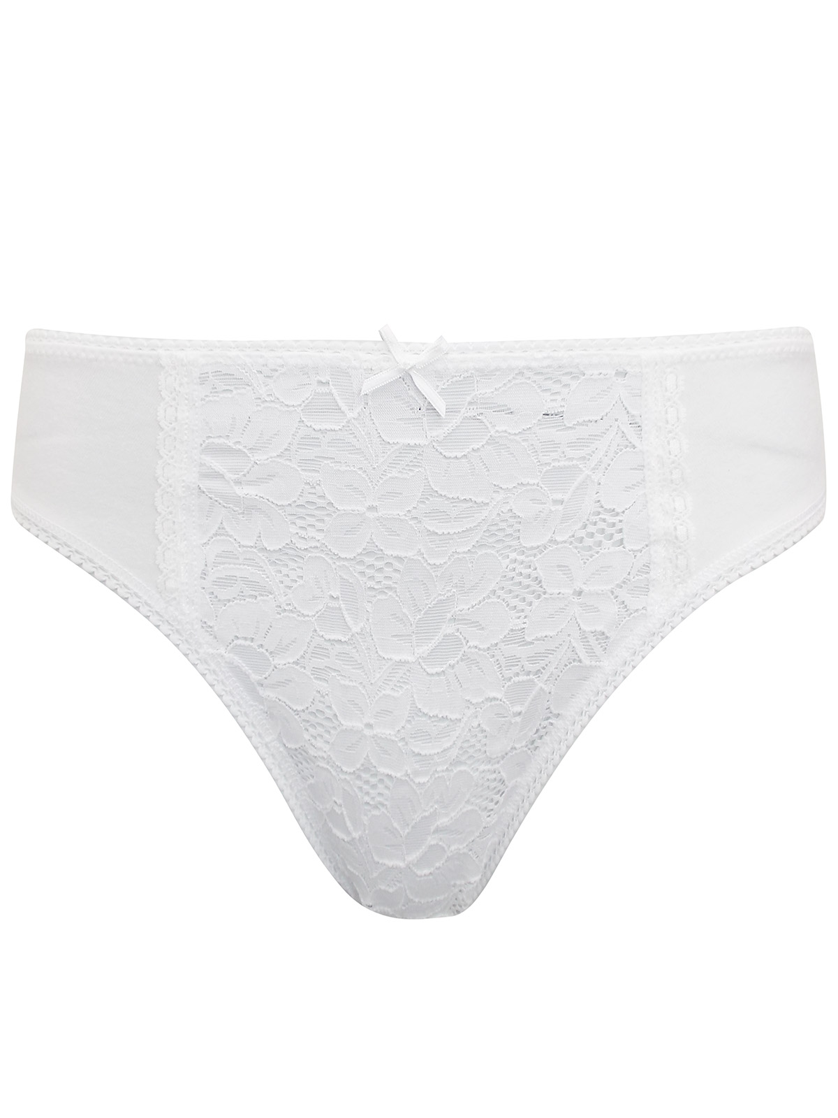 Marks and Spencer M&5 WHITE Cotton Rich Lace High Leg Knickers