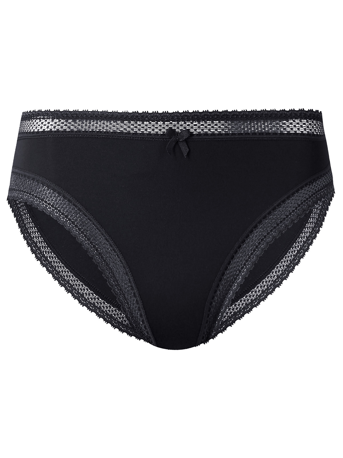 Marks and Spencer - - M&5 BLACK Geometric Lace Trim High Leg Knickers ...