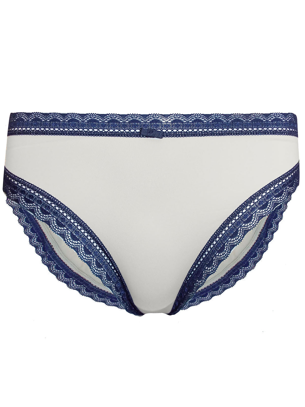 Marks and Spencer M&5 IVORY/NAVY Contrast Lace Trim High Leg