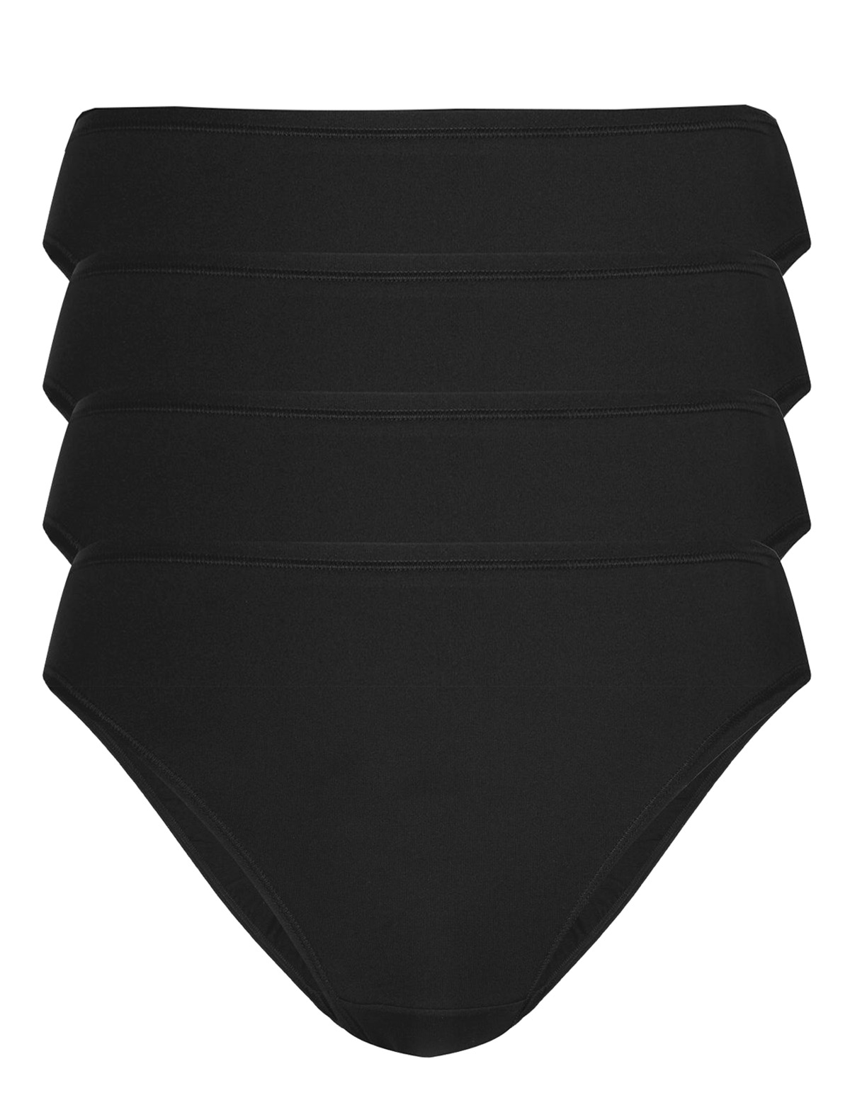 Marks and Spencer M&5 BLACK 4Pack No VPL Microfibre High Leg