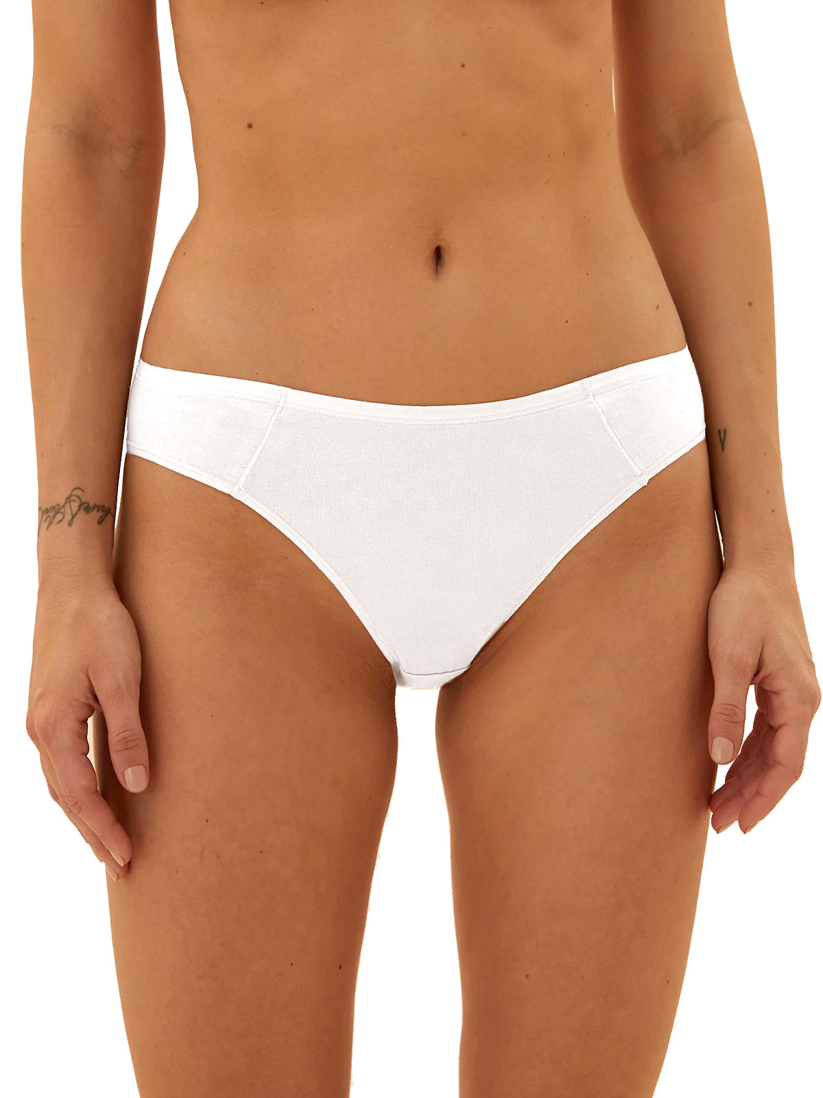 Marks and Spencer M&5 WHITE No VPL Cotton Modal Bikini Knickers