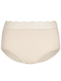 ALMOND Lace High Waisted Full Briefs - Size 6 to 26