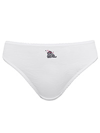 M&5 WHITE Cotton Rich Dog Print Bikini Knickers - Plus Size 18 M&5 WHITE Cotton Rich Dog Print Bikini Knickers - Plus Size 18