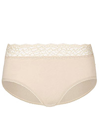 ALMOND Lace High Waisted Midi Knickers - Size 6 to 24