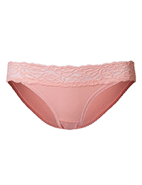 DUSKY-PINK Lace Waist Bikini Knickers - Size 6 to 18
