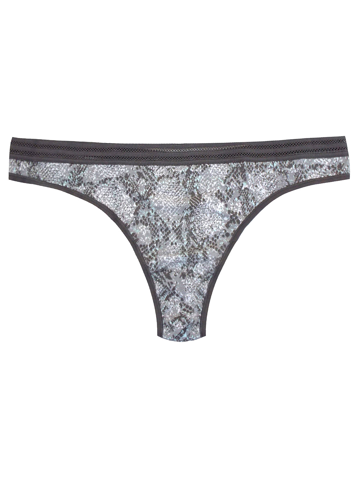 Marks and Spencer - - M&5 GREY No VPL Modal Snake Print Thong - Size 6 ...