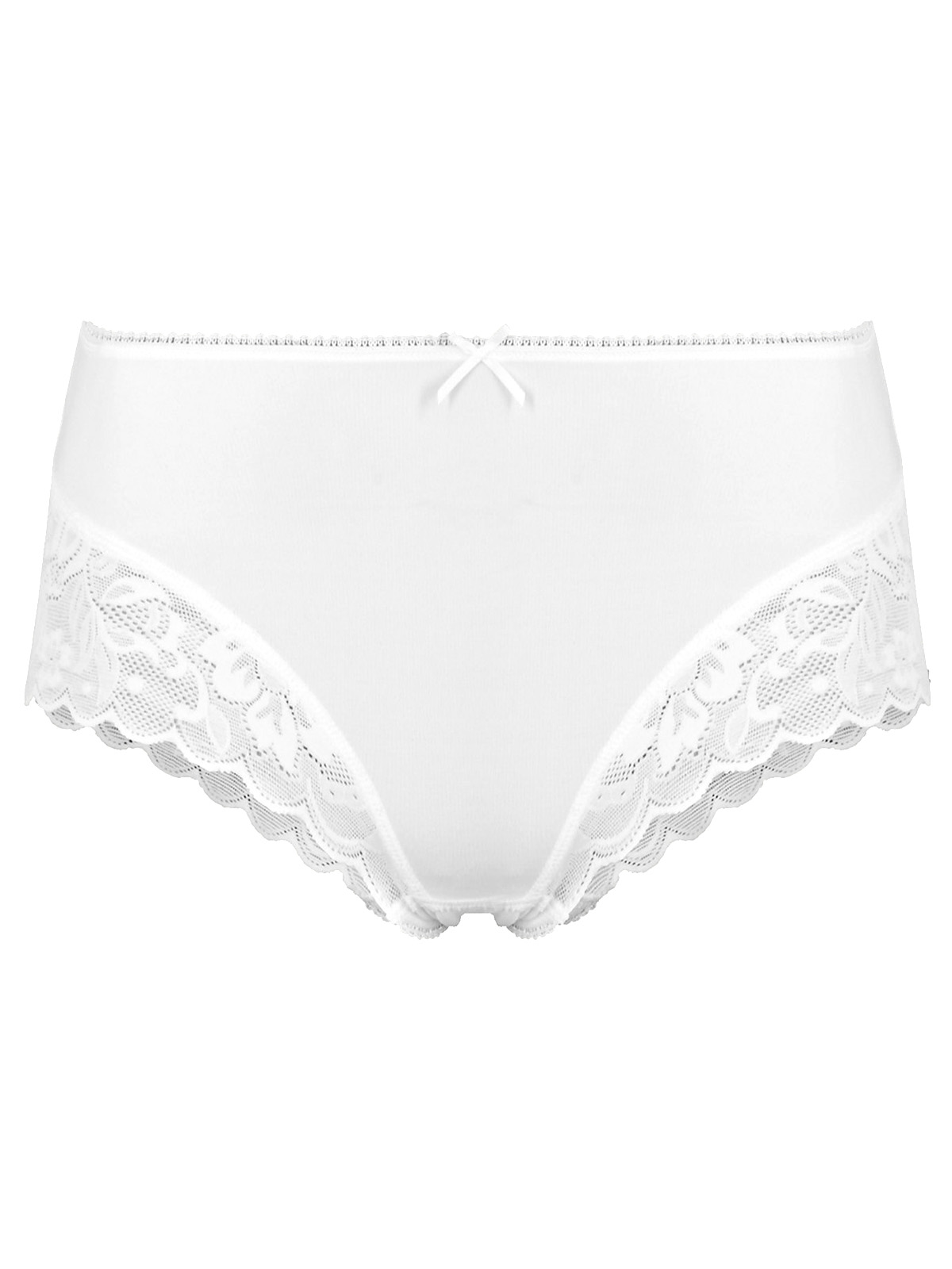 Marks and Spencer M&5 WHITE Lace Trim High Rise Midi Knickers Size 8 to 14