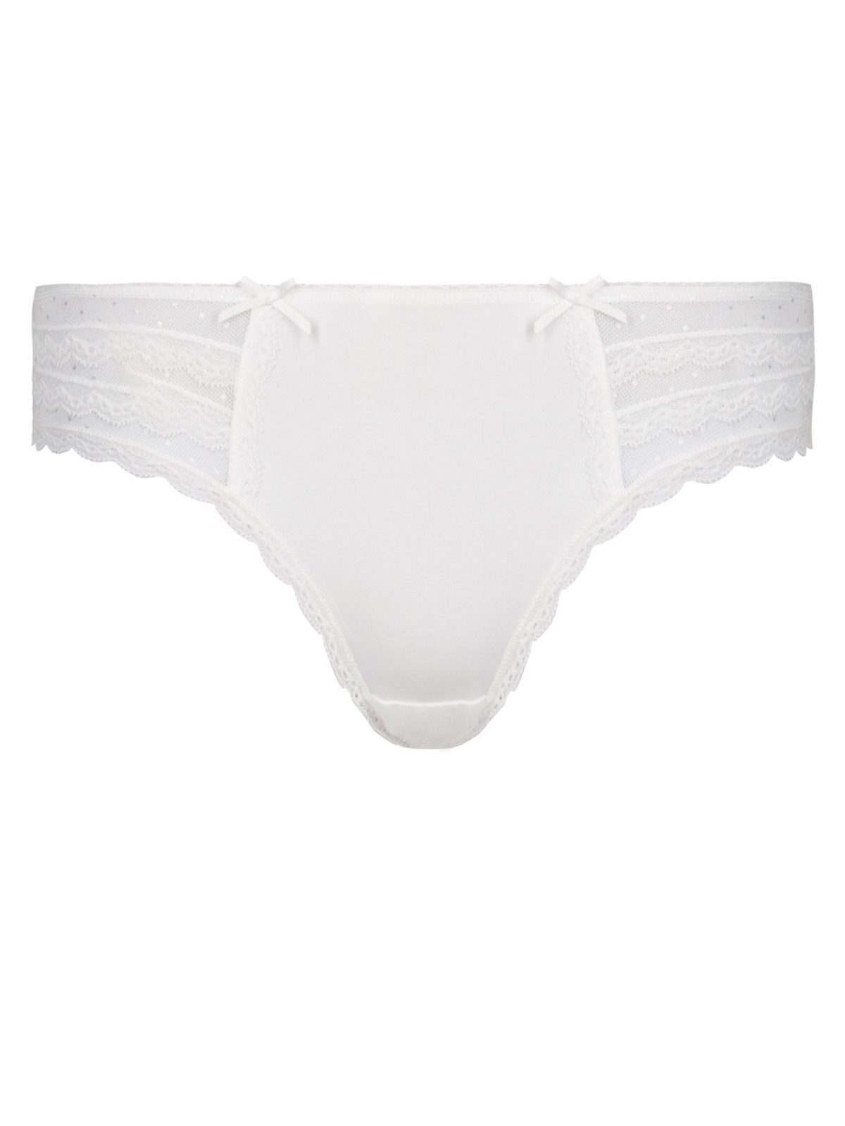 Marks and Spencer M&5 WHITE Delicate Lace Panel Low Rise Brazilian
