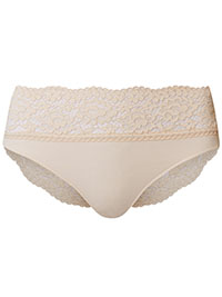 ALMOND Vintage Lace Cotton Rich High Leg Knickers - Size 10 to 22