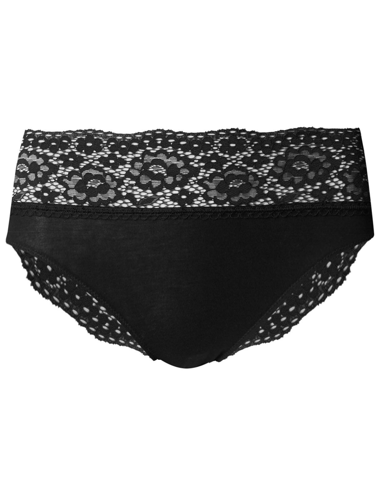 BLACK Vintage Lace Cotton Rich High Leg Knickers - Size 8 to 22