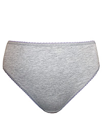M&5 GREY Cotton Rich High Leg Knickers - Plus Size 18 to 20 M&5 GREY Cotton Rich High Leg Knickers - Plus Size 18 to 20
