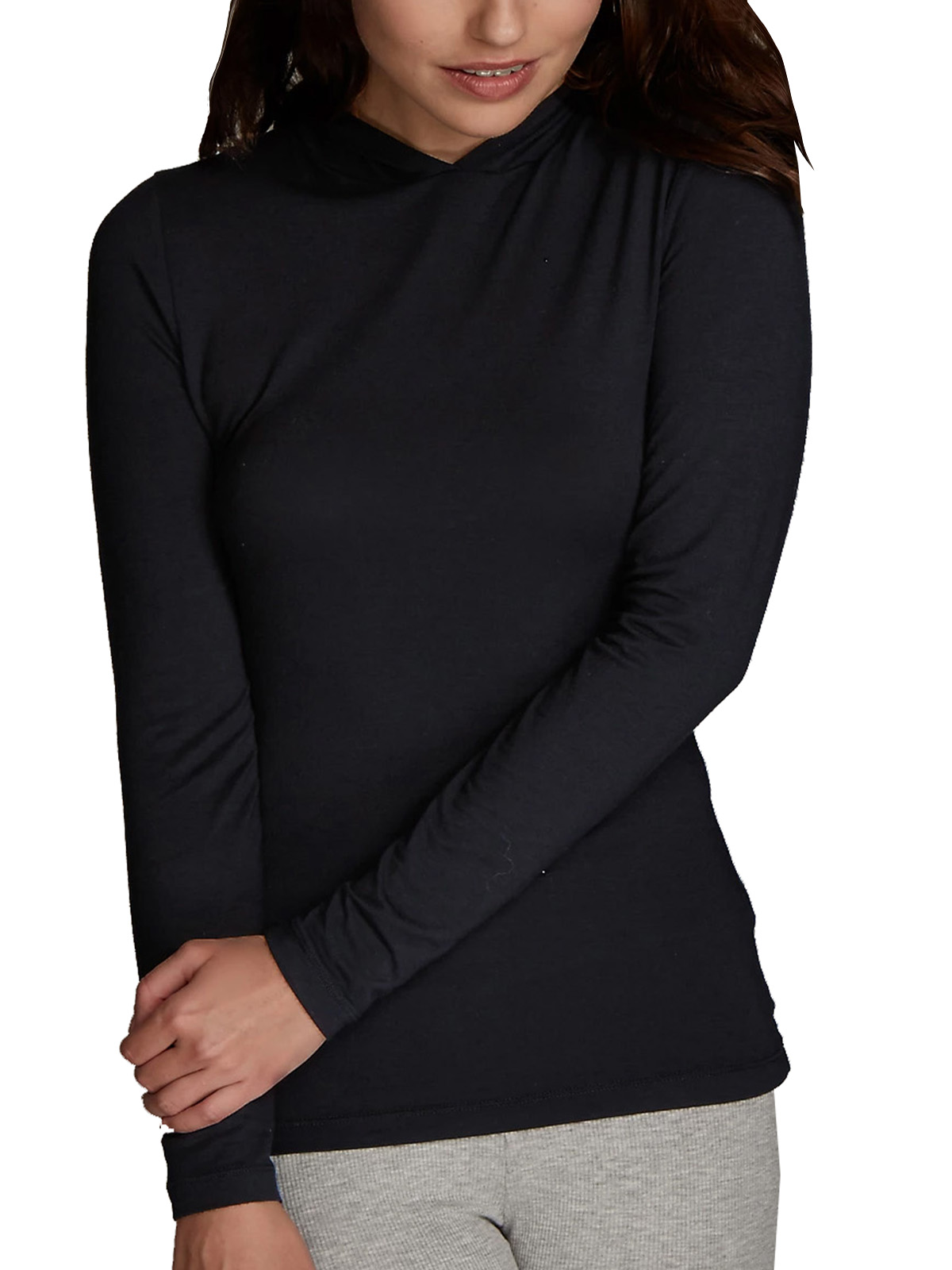 Marks and Spencer - - M&5 BLACK Hooded Heatgen Thermal Long Sleeve Top ...