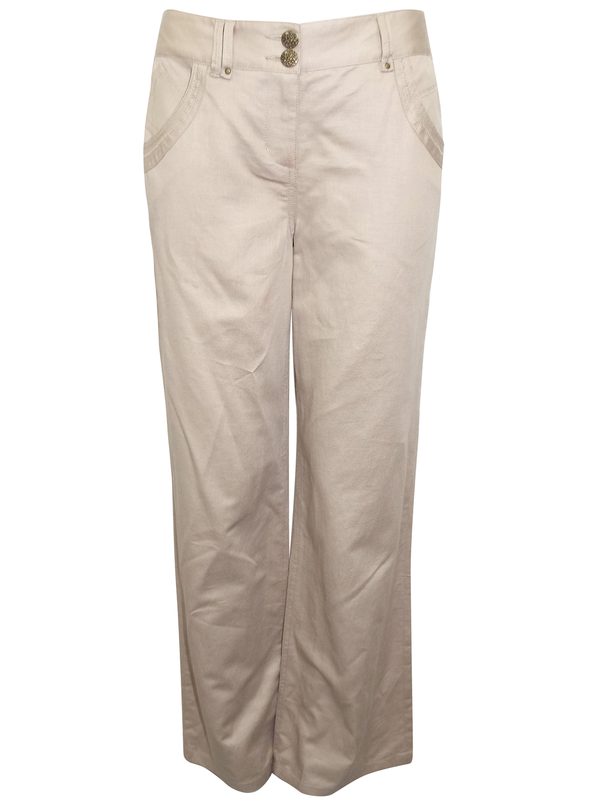 Marks and Spencer - - M&5 MINK Linen Blend Wide Leg Trousers - Size 10 ...