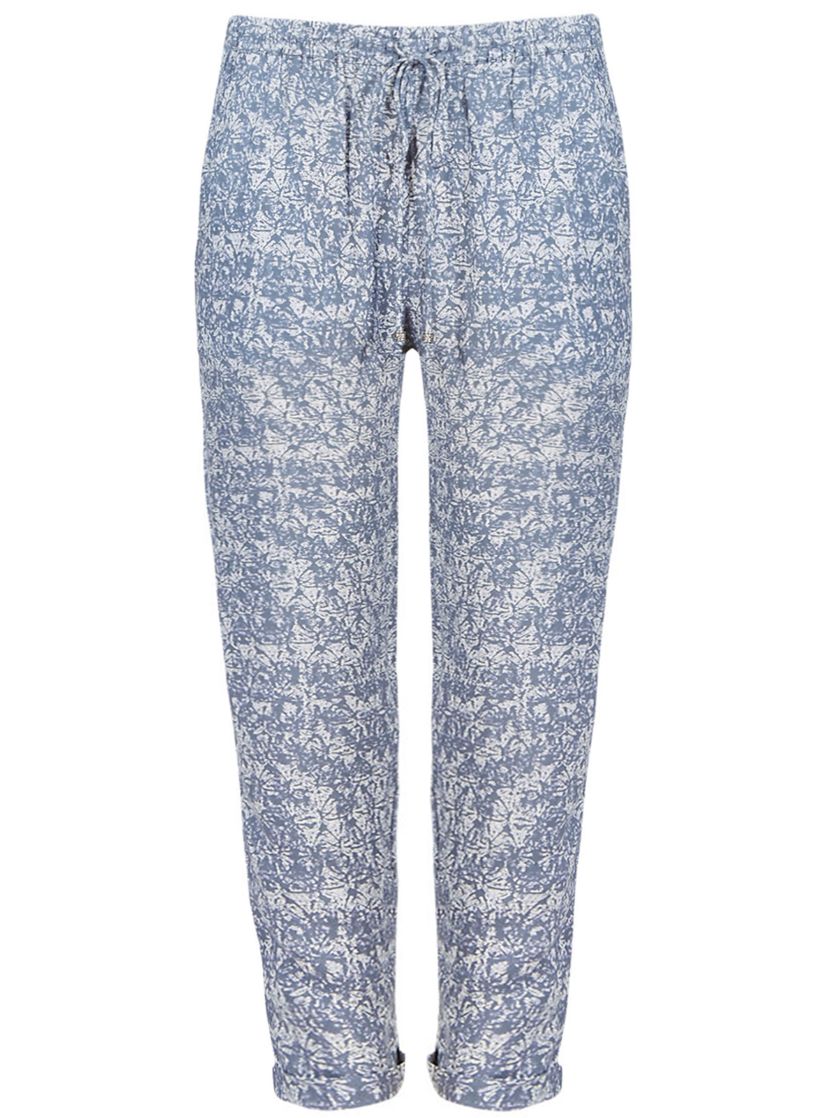 Marks and Spencer - - M&5 BLUE Abstract Print Tapered Leg Trousers ...