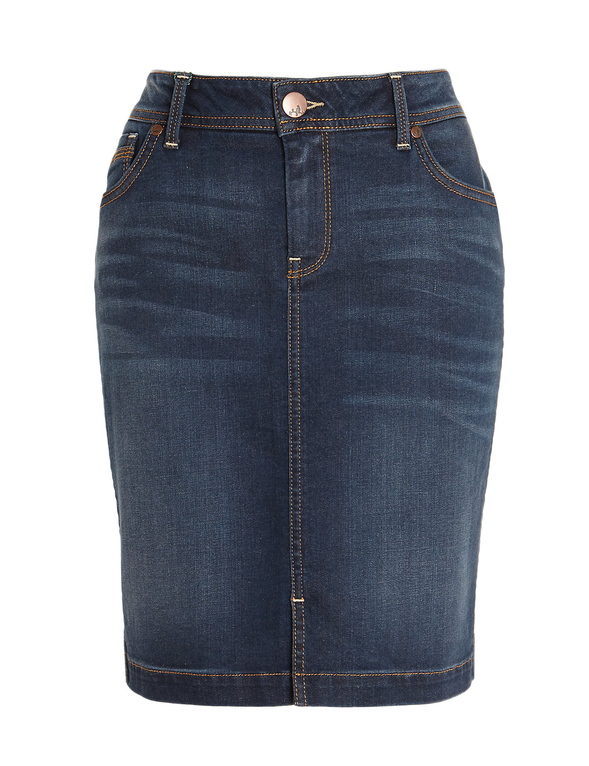 Marks and Spencer - - M&5 DARK-INDIGO Cotton Rich Washed Look Denim ...