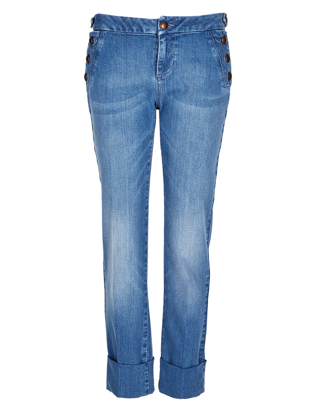 Marks and Spencer - - M&5 INDIGO Straight Leg Denim Jeans - Size 6 to 14