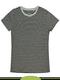 GREY/BLACK Older Boys Pure Cotton Striped Short Sleeve T-Shirt - Age 6/7Y to 15/16Y