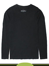 BLACK Older Boys Pure Cotton Long Sleeve Top - Age 6/7Y to 15/16Y