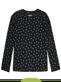 BLACK/GREY Older Boys Pure Cotton Star Print Long Sleeve Top - Age 6/7Y to 15/16Y