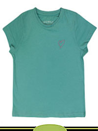 AQUA Older Girls Pure Cotton Heart Embroidered T-Shirt - Age 6/7Y to 15/16Y