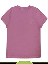 PINK Older Girls Pure Cotton Heart Embroidered T-Shirt - Age 6/7Y to 15/16Y