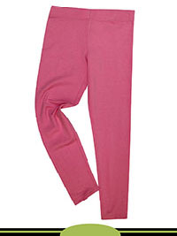 HOT-PINK Older Girls Cotton Rich Full Length Leggings - Age 6/7Y to 8/9Y