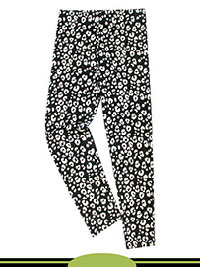 BLACK Older Girls Cotton Rich Animal Print Leggings - Age 9/10Y to 15/16Y