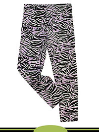 LILAC Older Girls Cotton Rich Zebra Print Leggings - Age 6/7Y to 9/10Y