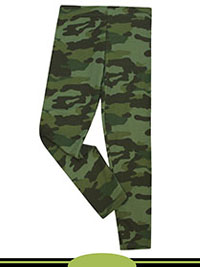 GREEN Older Girls Cotton Rich Camo Print Leggings - Age 6/7Y to 9/10Y