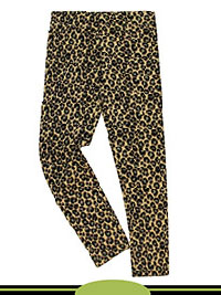 BLACK Teen Girls Cotton Rich Animal Print Leggings - Age 10/11Y to 14/15Y