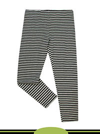 GREY Older Girls Cotton Stretch Stripe Print Leggings - Age 6/7Y to 10/11Y