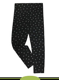 BLACK Older Girls Cotton Stretch Star Print Leggings - Age 6/7Y to 10/11Y