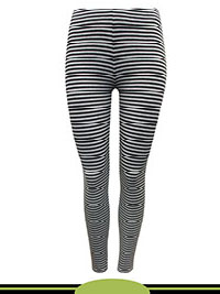 GREY Teen Girls Cotton Stretch Stripe Print Leggings - Age 10/11Y to 15/16Y