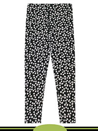 BLACK Older Girls Cotton Rich Floral Print Leggings - Age 6/7Y to 9/10Y