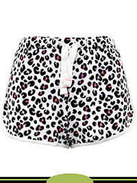 WHITE Older Girls Pure Cotton Animal Print Runner Shorts - Age 6/7Y to 15/16Y