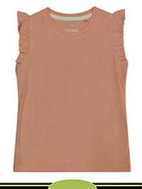 PEACH Girls Pure Cotton Frill Sleeve Top - Age 2/3Y to 6/7Y