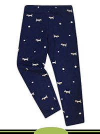 NAVY Younger Girls Cotton Rich Dog Print Leggings - Age 2/3Y