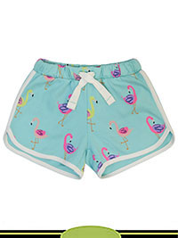 AQUA Younger Girls Pure Cotton Flamingo Print Runner Shorts - Age 2/3Y to 6/7Y